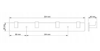 Wieszak ścienny loft czarny z 4 haczykami — stalowy, kompaktowy. - 3