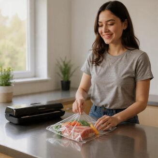 Worki próżniowe moletowane 28×40 cm – 50 szt., PA/PE, do pakowania i sous-vide. - 10