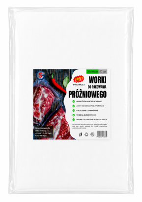 Worki próżniowe moletowane 28×40 cm – 50 szt., PA/PE, do pakowania i sous-vide.