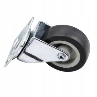 Kółko meblowe obrotowe Ø50 mm gumowane z podstawą 42 x 42 mm, ocynk. - 2