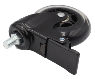 Kółko obrotowe Ø 75 mm kauczukowe z hamulcem i trzpieniem montażowym M10 × 15 mm. - 3