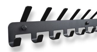 Wieszak ścienny loft czarny z 21 haczykami — stalowy, przykręcany. - 3