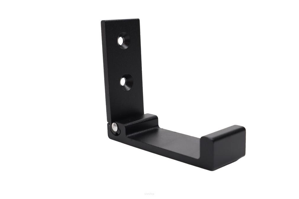 Wieszak pojedynczy składany aluminiowy czarny loft – montaż przykręcany.